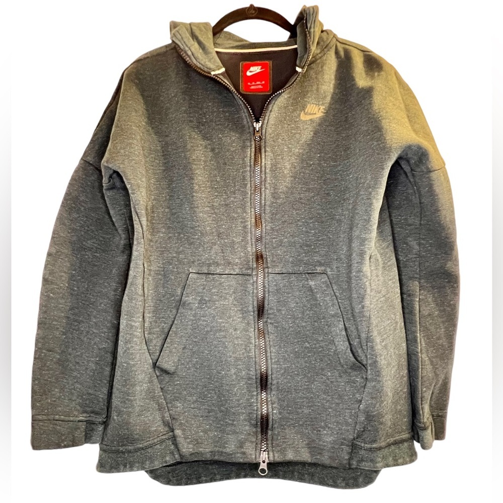 NIKE Hoodie Front Zip Green Size XS